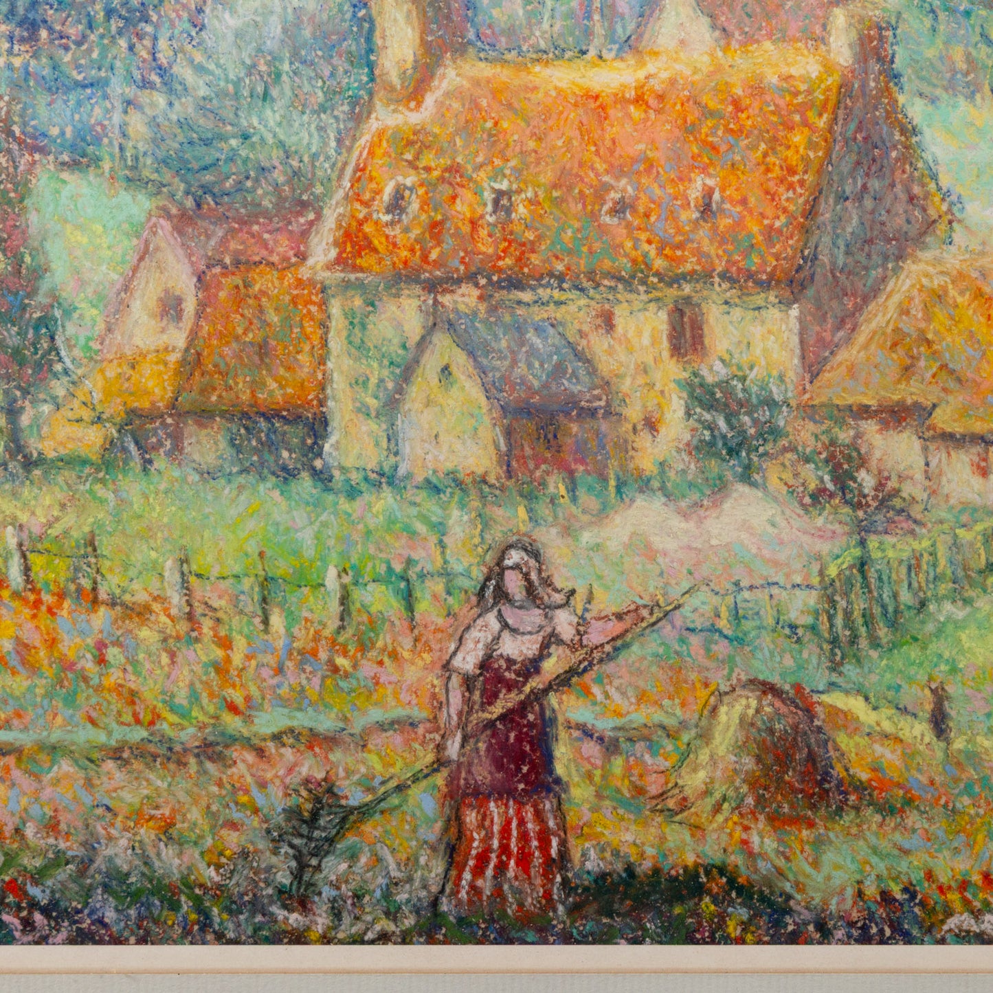 H. Claude Pissarro. "La Ferme de la Blistiere," pastel