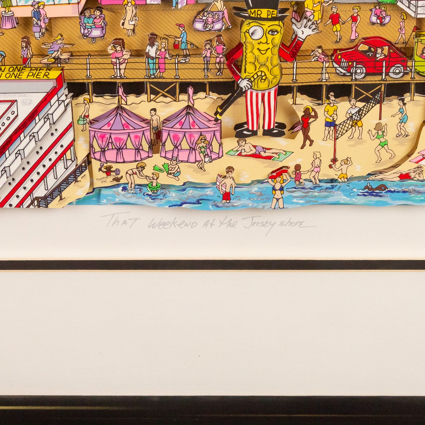 Charles Fazzino. "That Weekend At the Jersey Shore," screenprint
