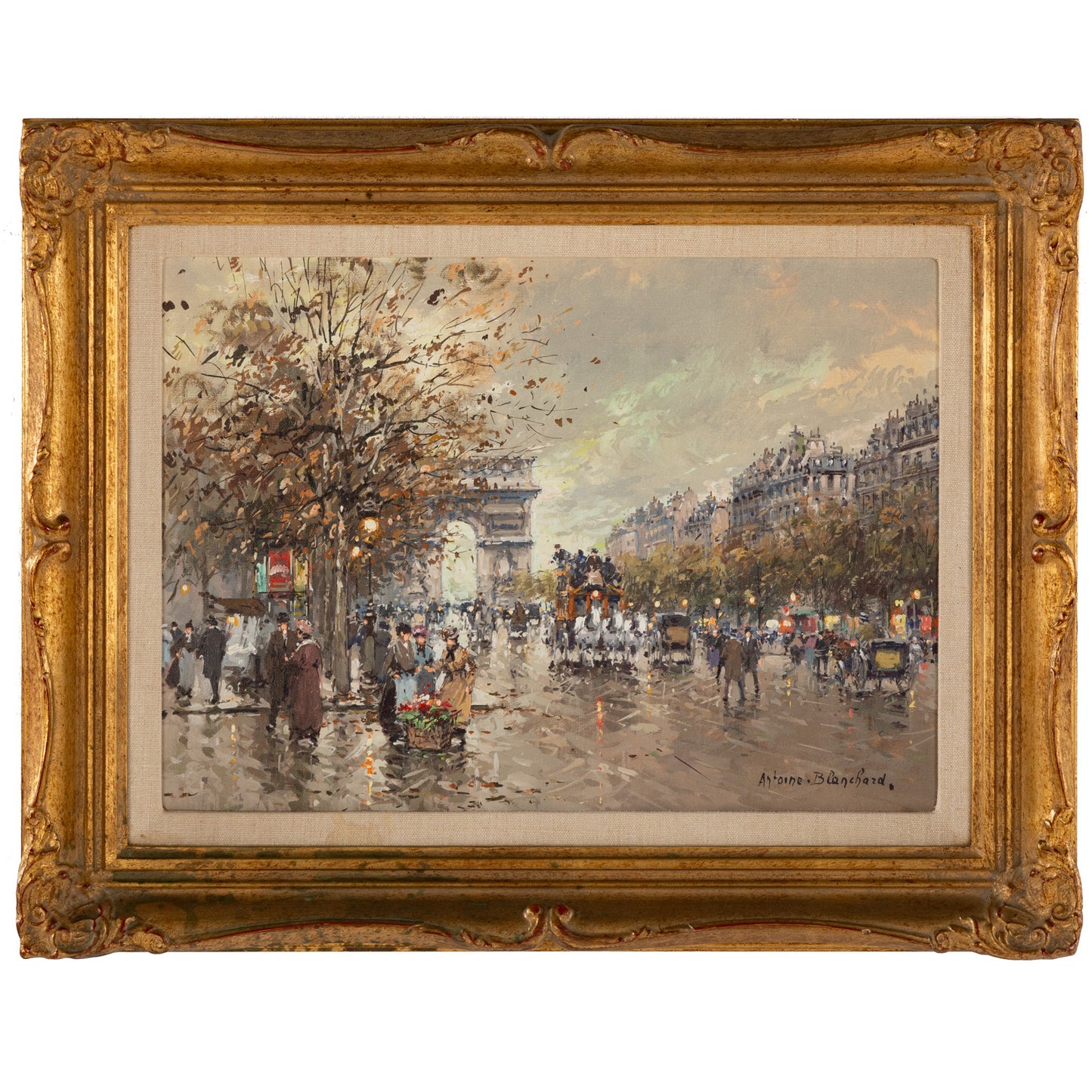 Antoine Blanchard. Paris Street Scene, oil
