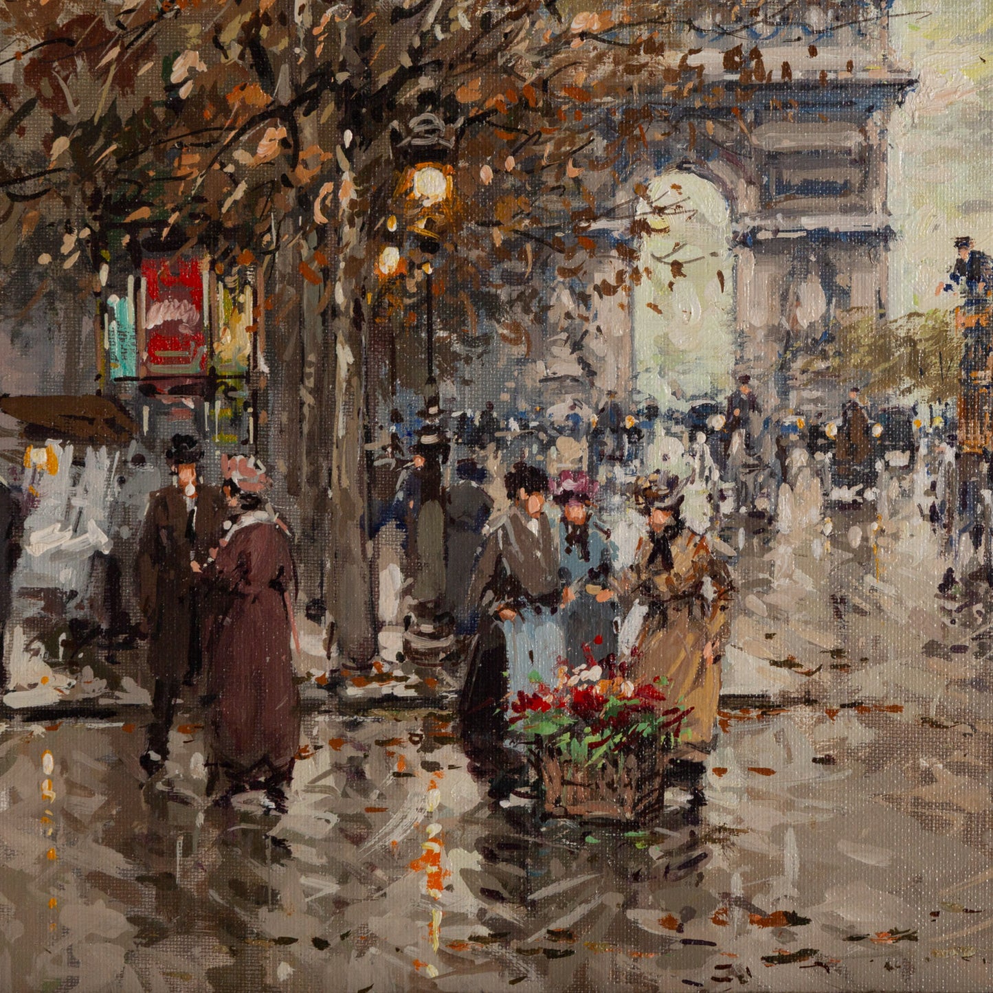 Antoine Blanchard. Paris Street Scene, oil