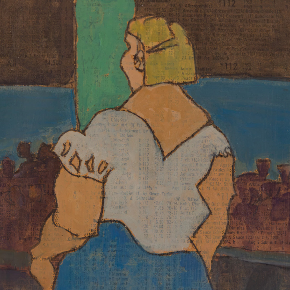 Joseph Solman. Waiting for the Subway, gouache
