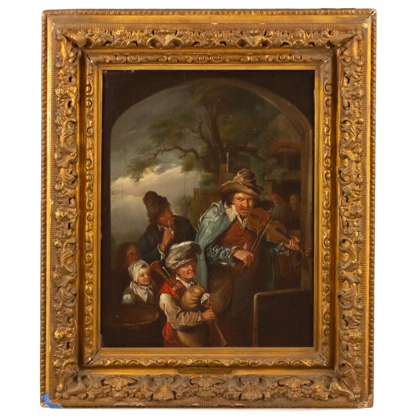 After Christian Dietricy. "Wandermusikanten," oil