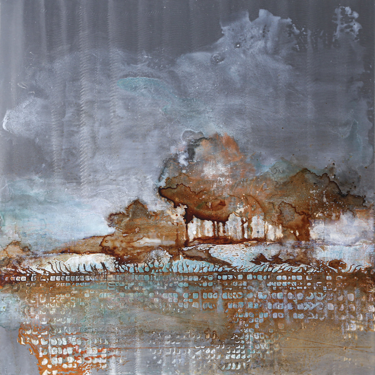 Dennis Carney. Distant Shores I & II, mixed media