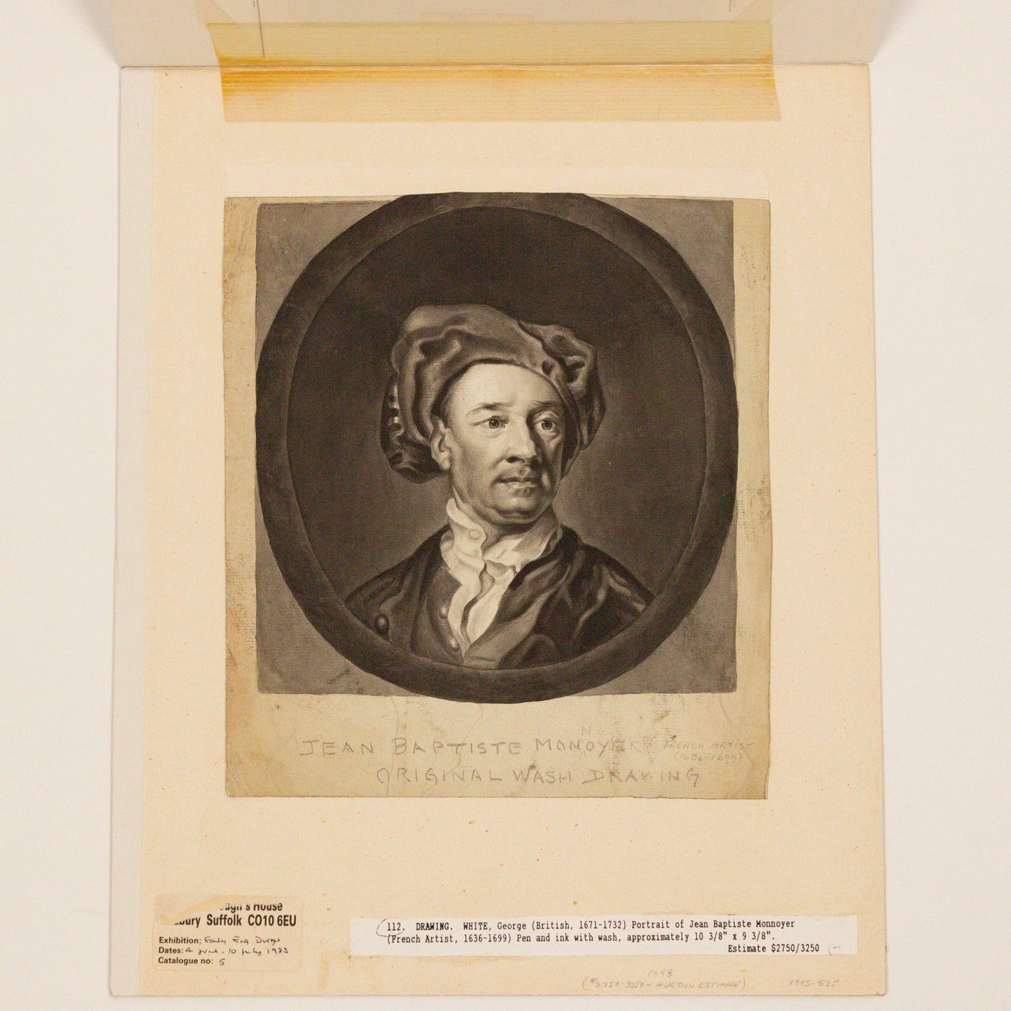 Attributed to George White. Portrait of J.B. Monoyer