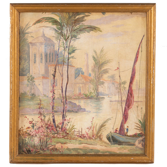 Jess Hobby. Sailboat Scene, oil