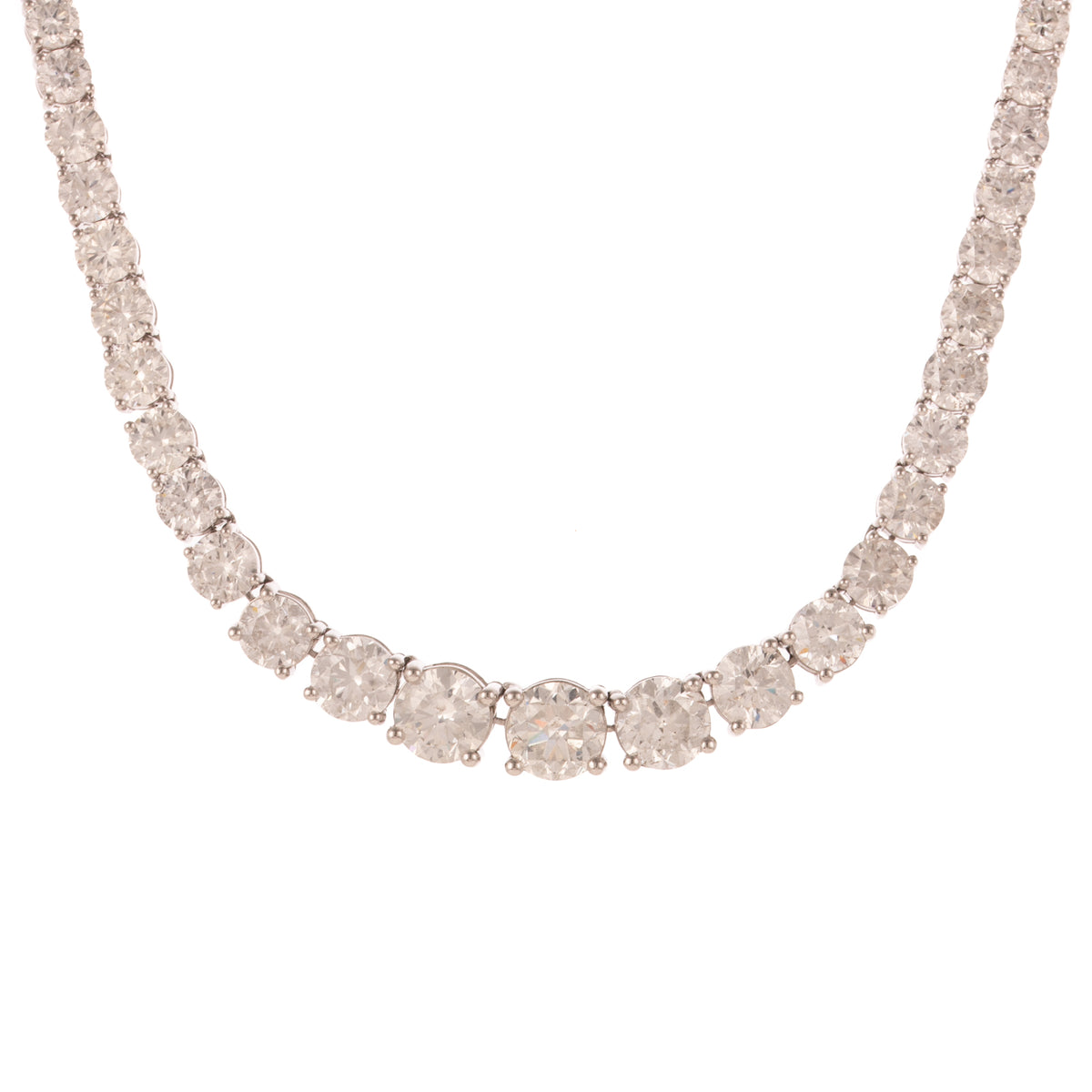 A 38.94 ctw Graduated Diamond Line Necklace in Platinum
