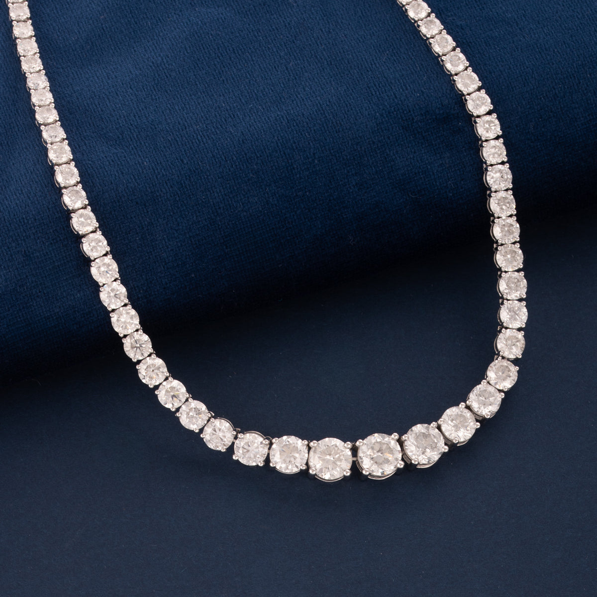 A 38.94 ctw Graduated Diamond Line Necklace in Platinum