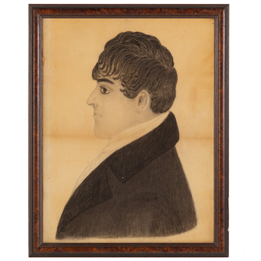 American School. Profile Portrait of a Gentleman, charcoal