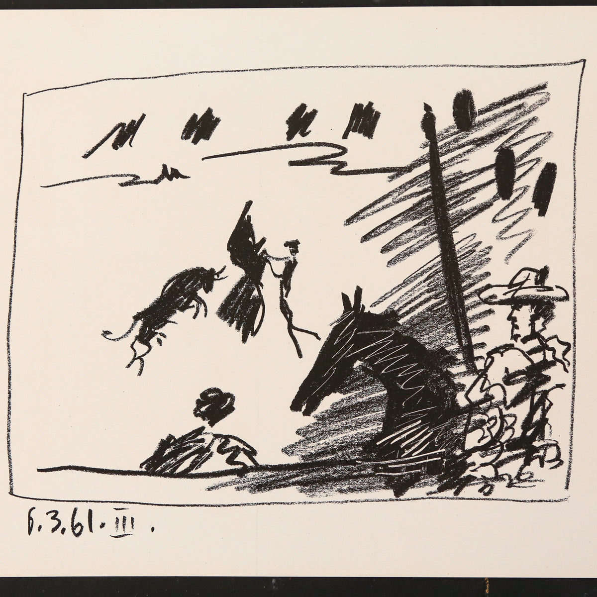 After Pablo Picasso. Two from "A Los Toros," lithograph