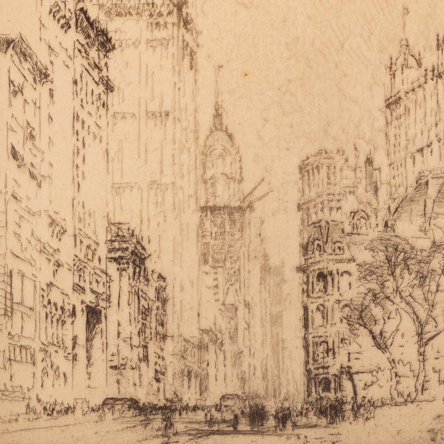Joseph Pennell. "The Woolworth Building," etching