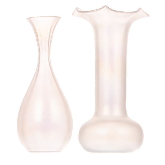 Two Iridescent Frederick Carder for Steuben Vases