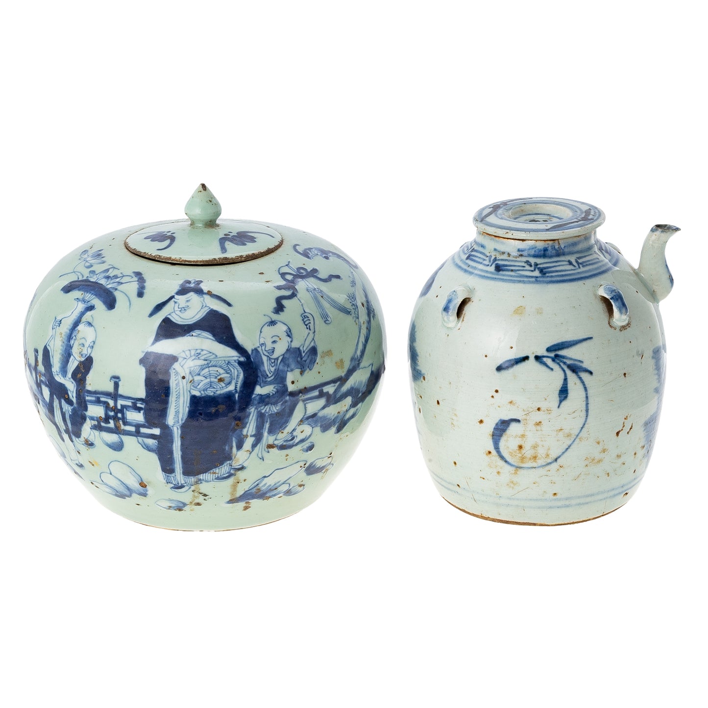 Chinese Porcelain Teapot & Lidded Jar