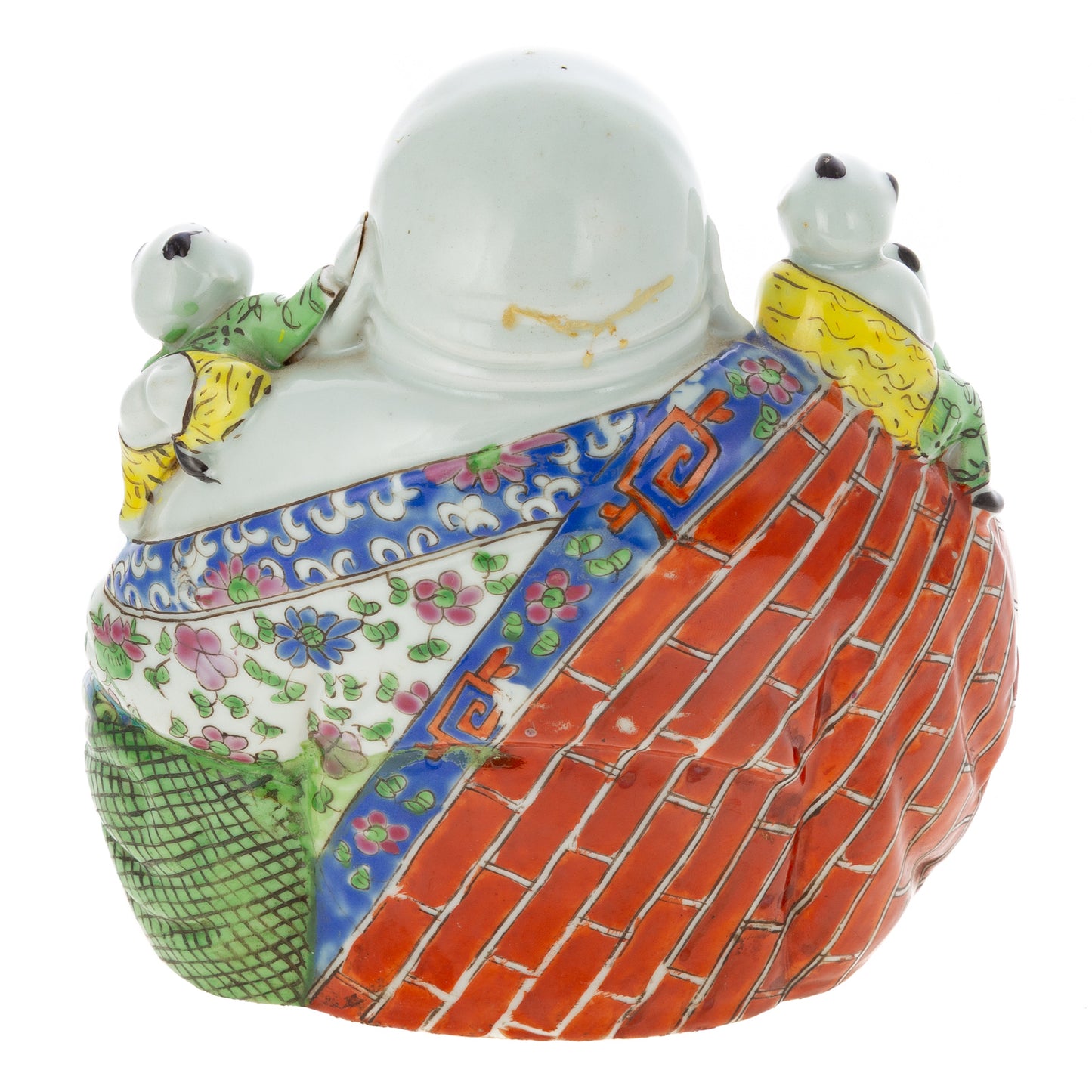 A Chinese Famille Rose Budai with Children