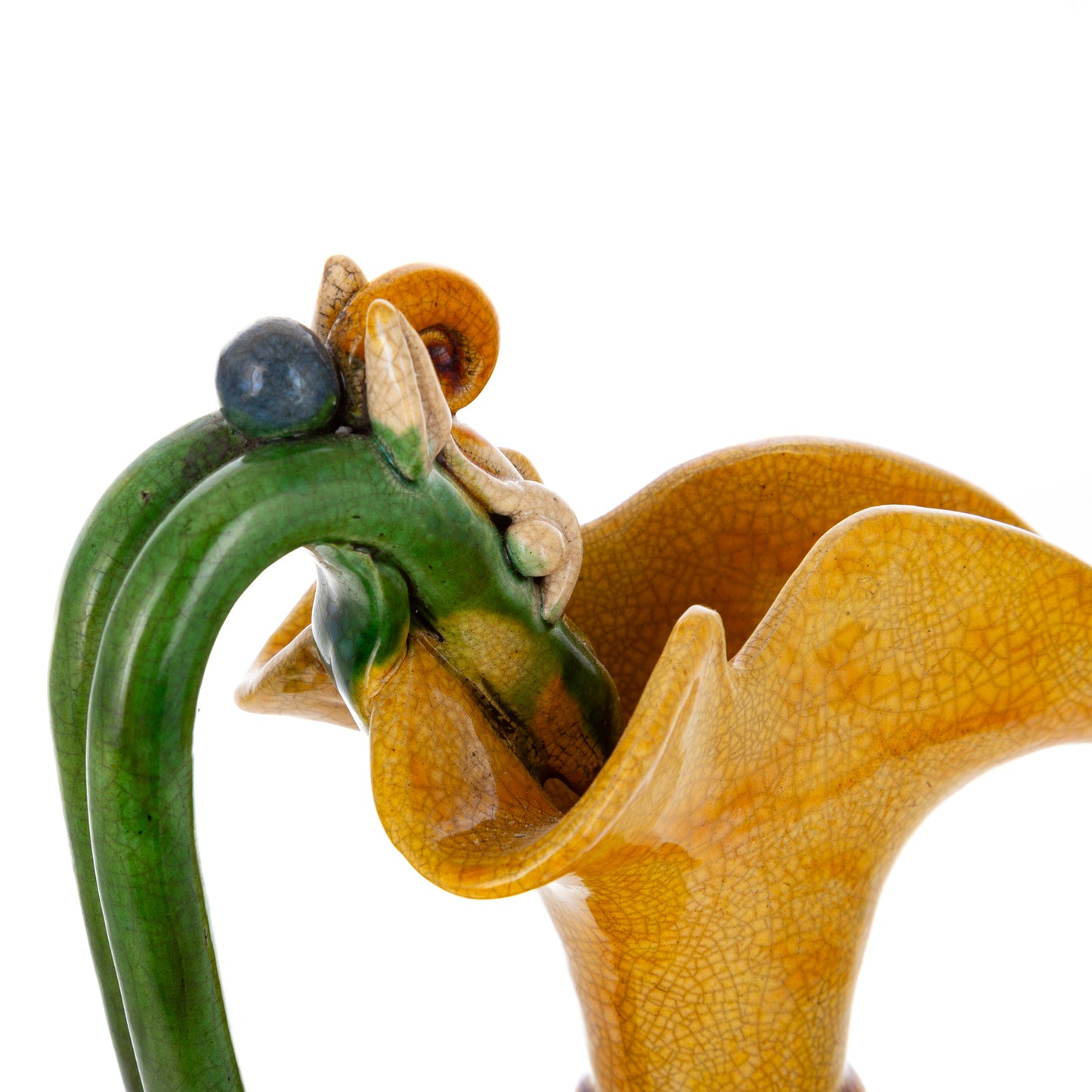 Chinese Porcelain Double Gourd Vase & Glazed Ewer
