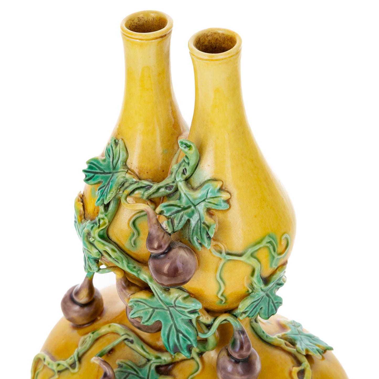 Chinese Porcelain Double Gourd Vase & Glazed Ewer