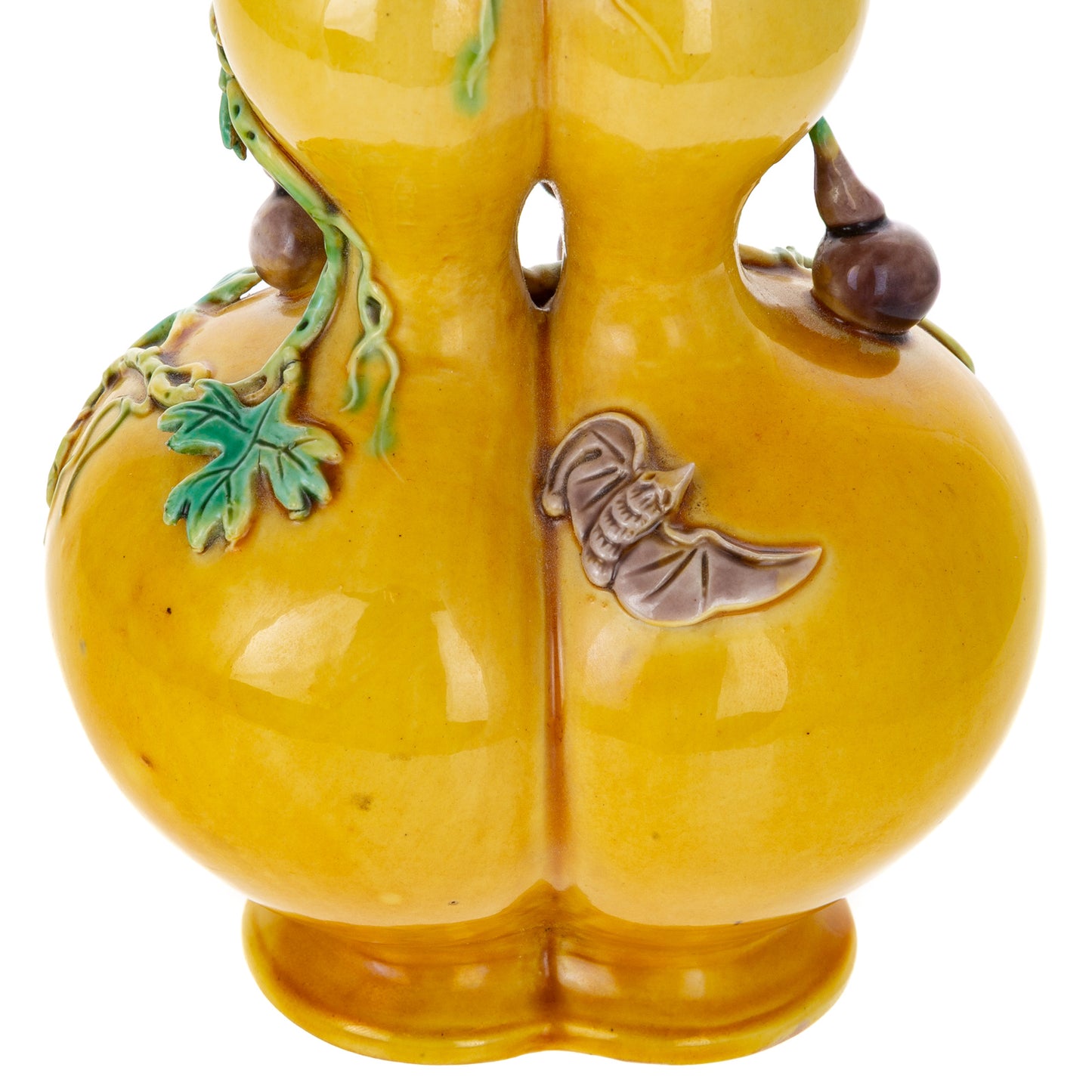 Chinese Porcelain Double Gourd Vase & Glazed Ewer