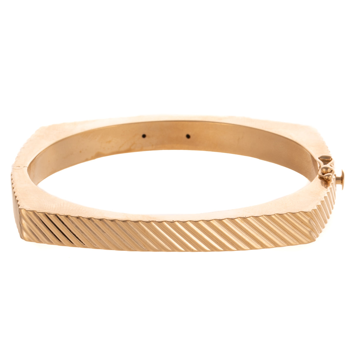A Modern Pave Diamond Diagonal Bangle in 14K