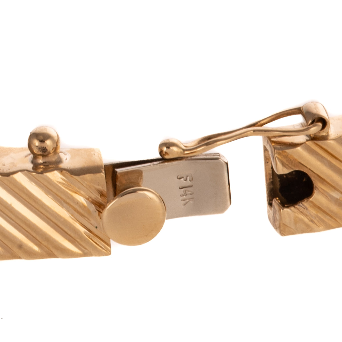A Modern Pave Diamond Diagonal Bangle in 14K