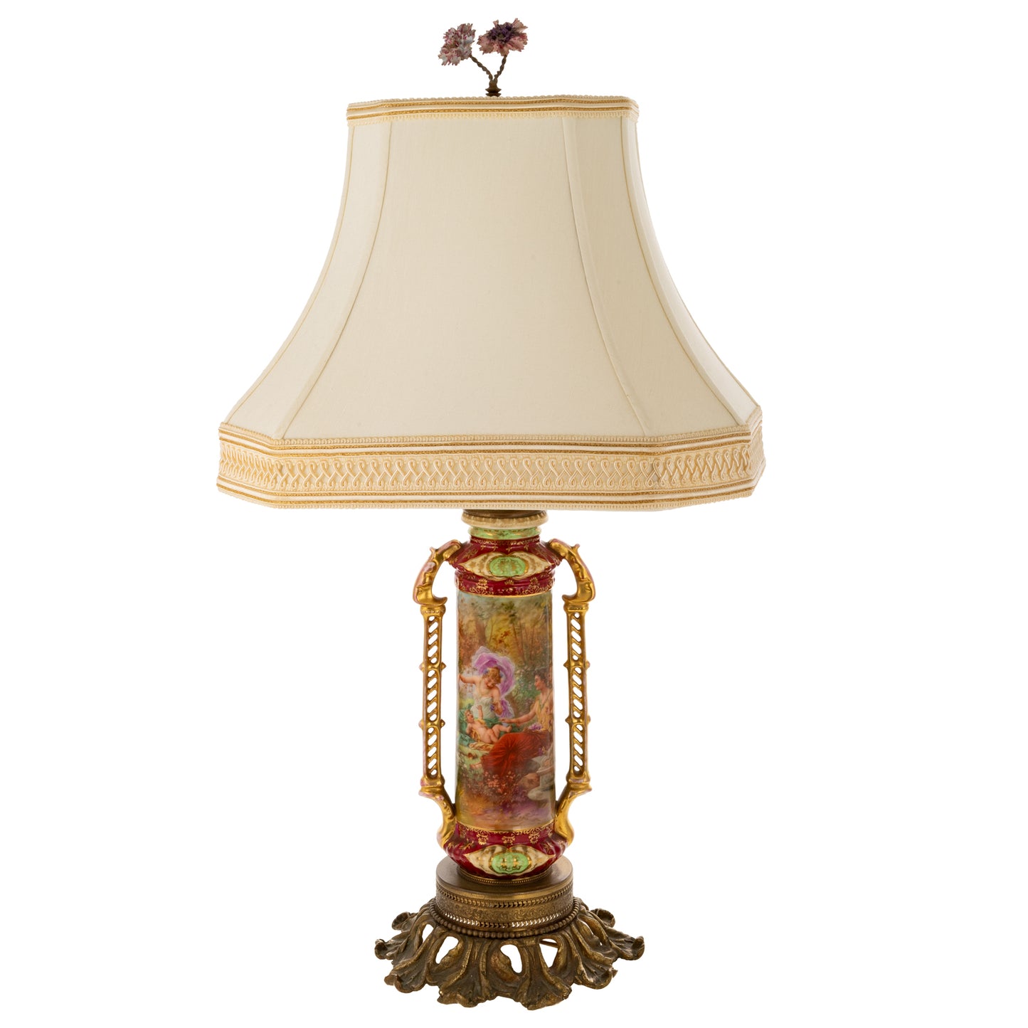 An Austrian Porcelain Vase Mounted as Table Lamp