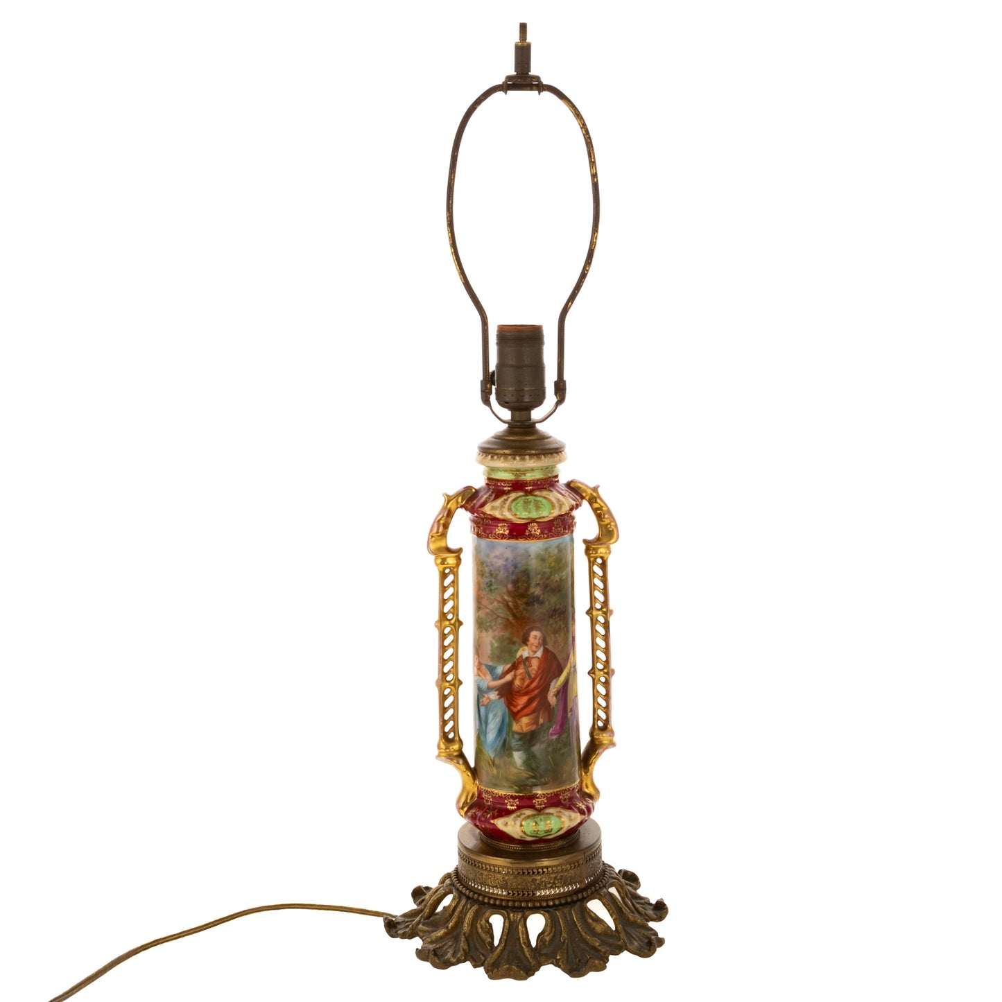 An Austrian Porcelain Vase Mounted as Table Lamp