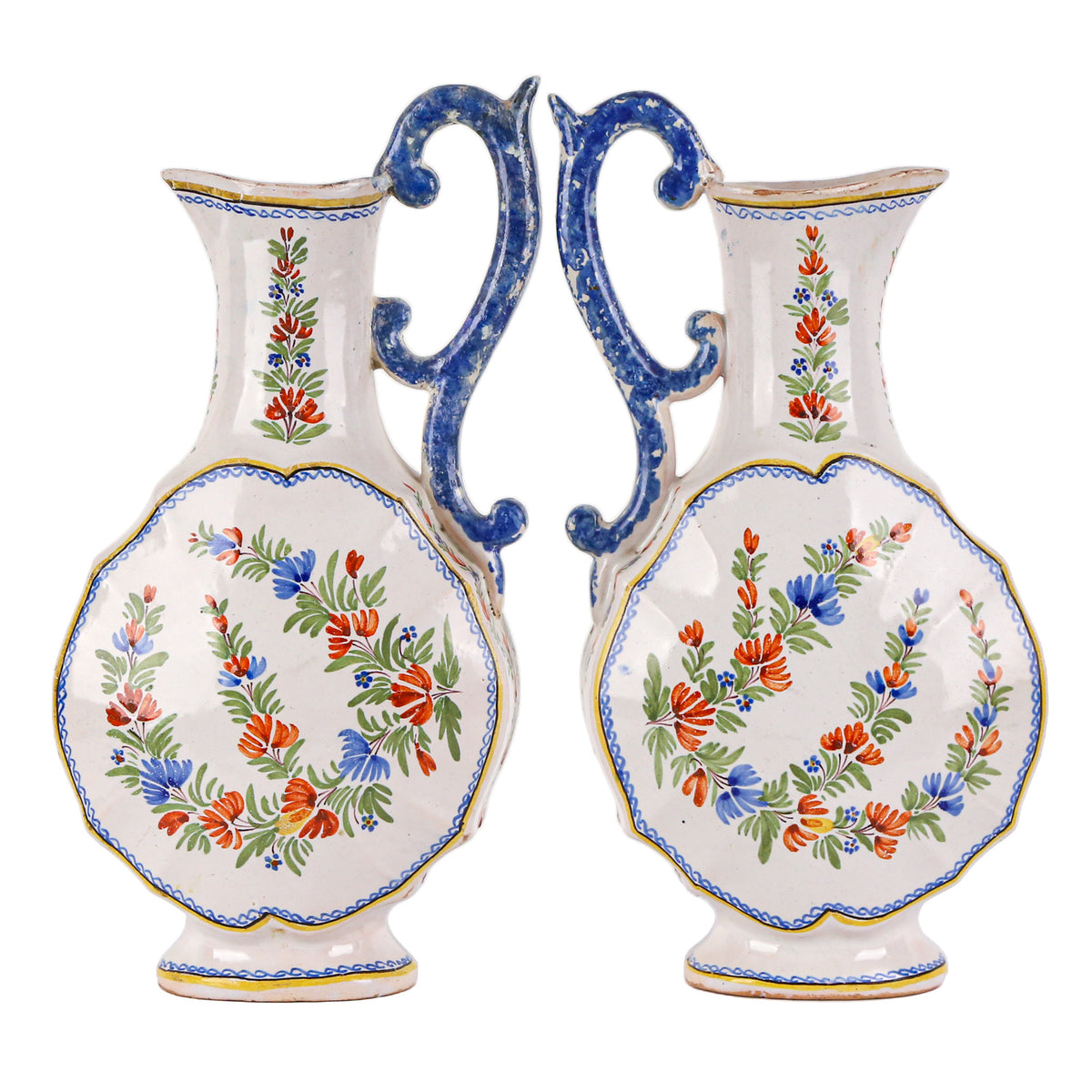 A Pair of Henriot Quimper Ewers