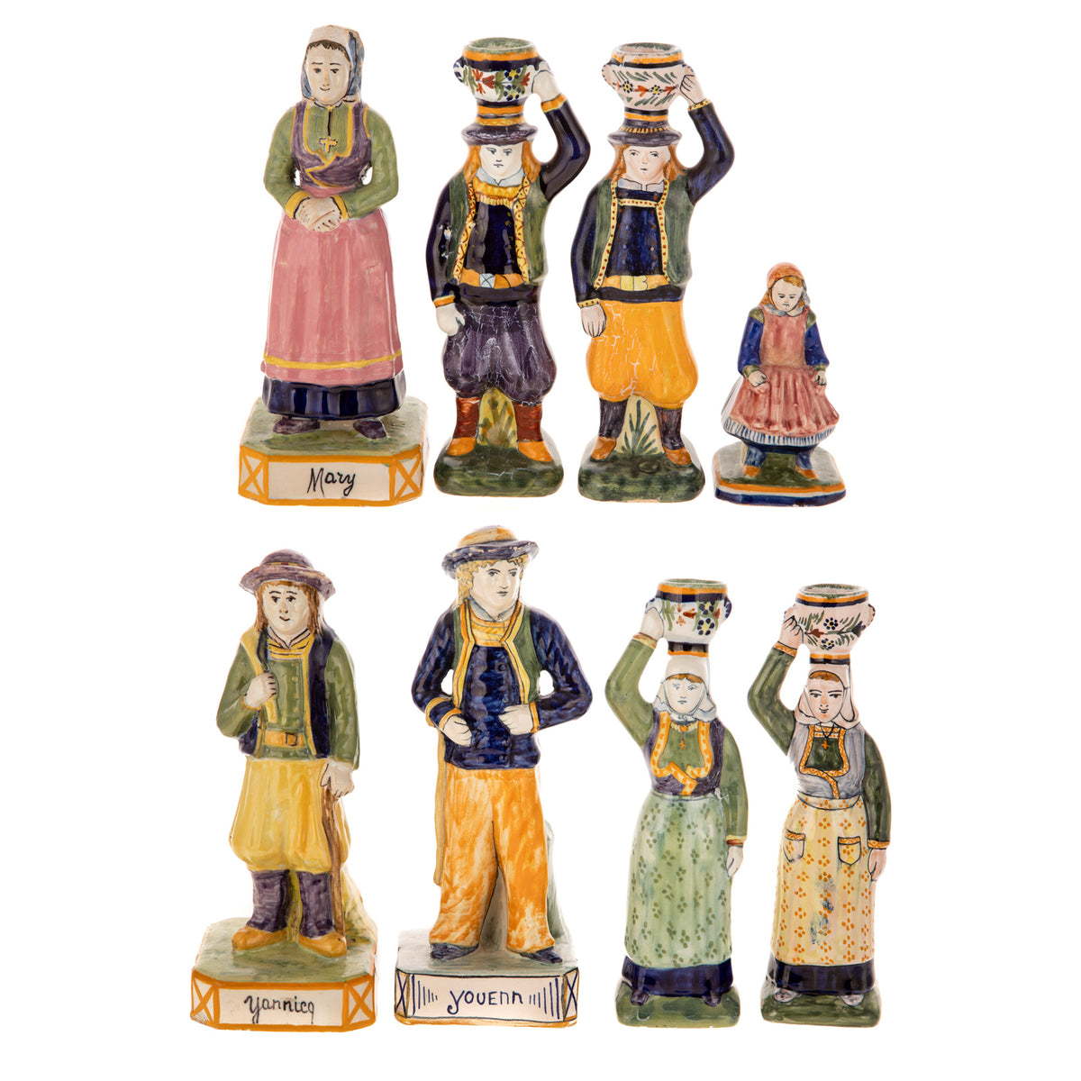 Eight Henriot Quimper Figures