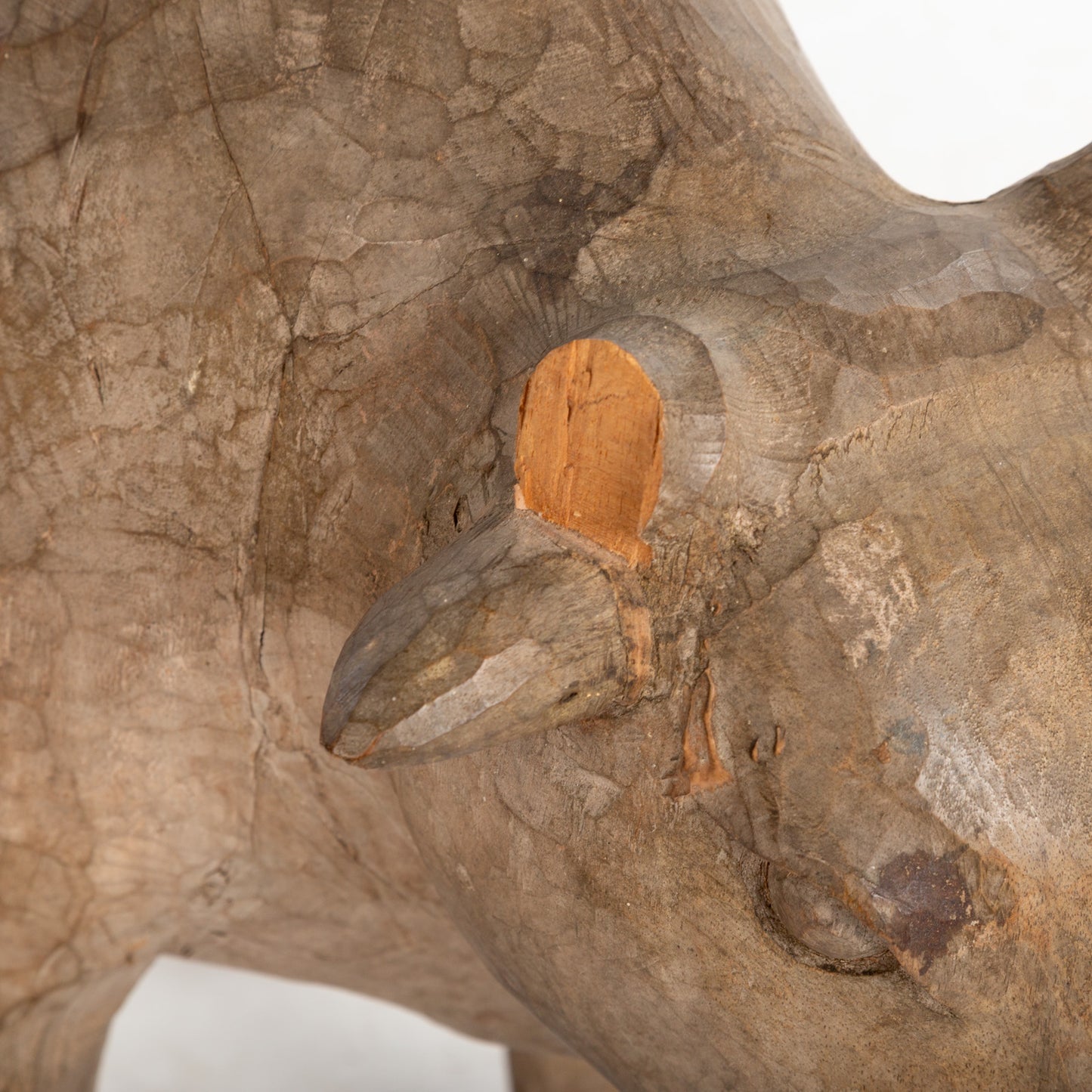 A Hand-Carved Wooden Cow