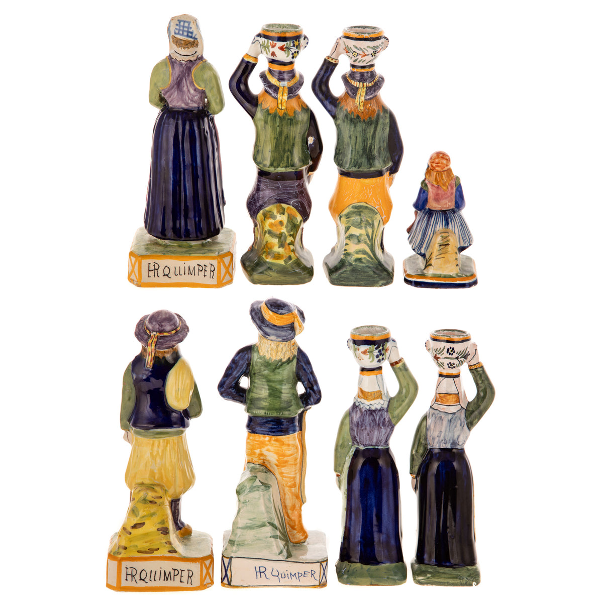 Eight Henriot Quimper Figures