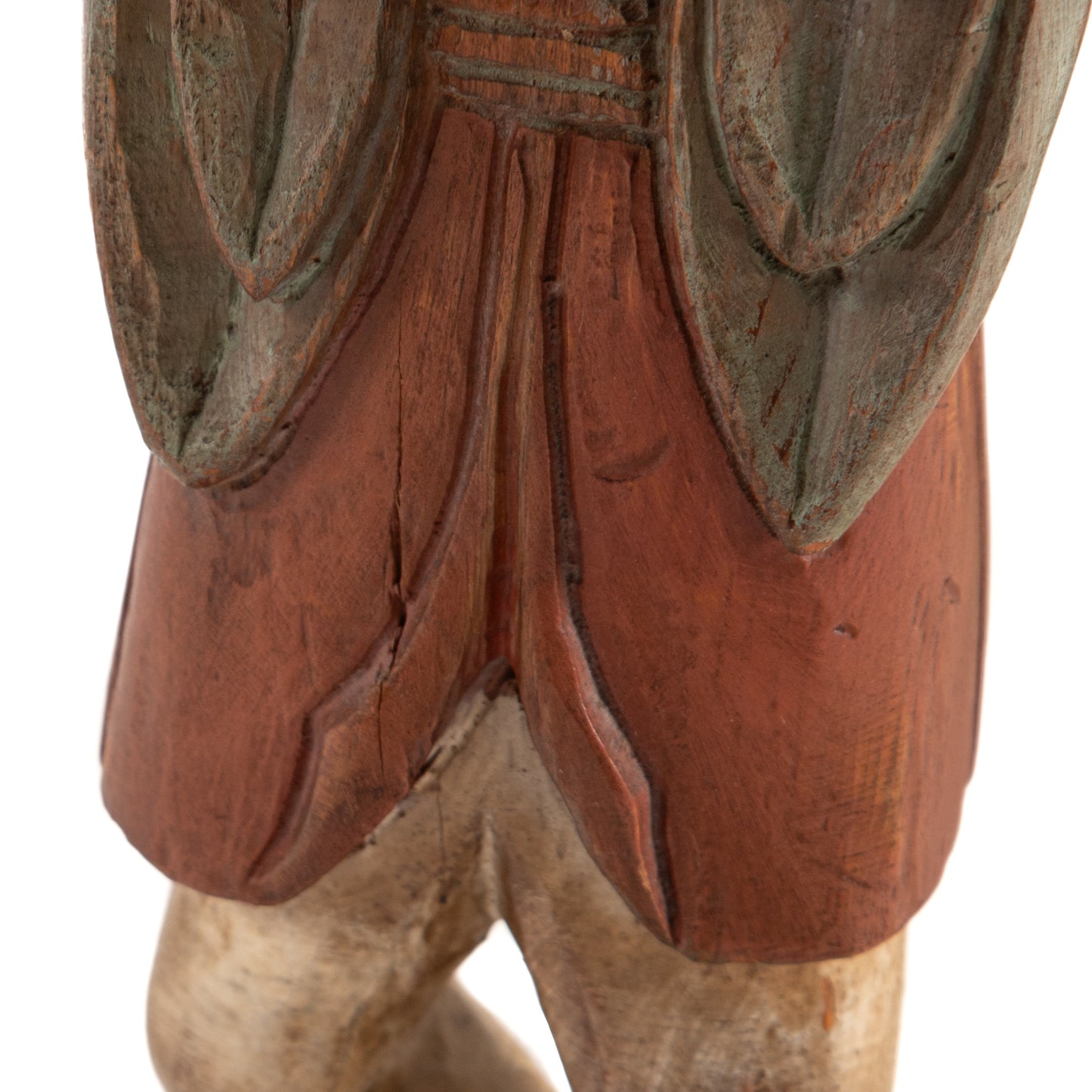 Two Hand-Carved Wooden Minstrel Figures From Spain