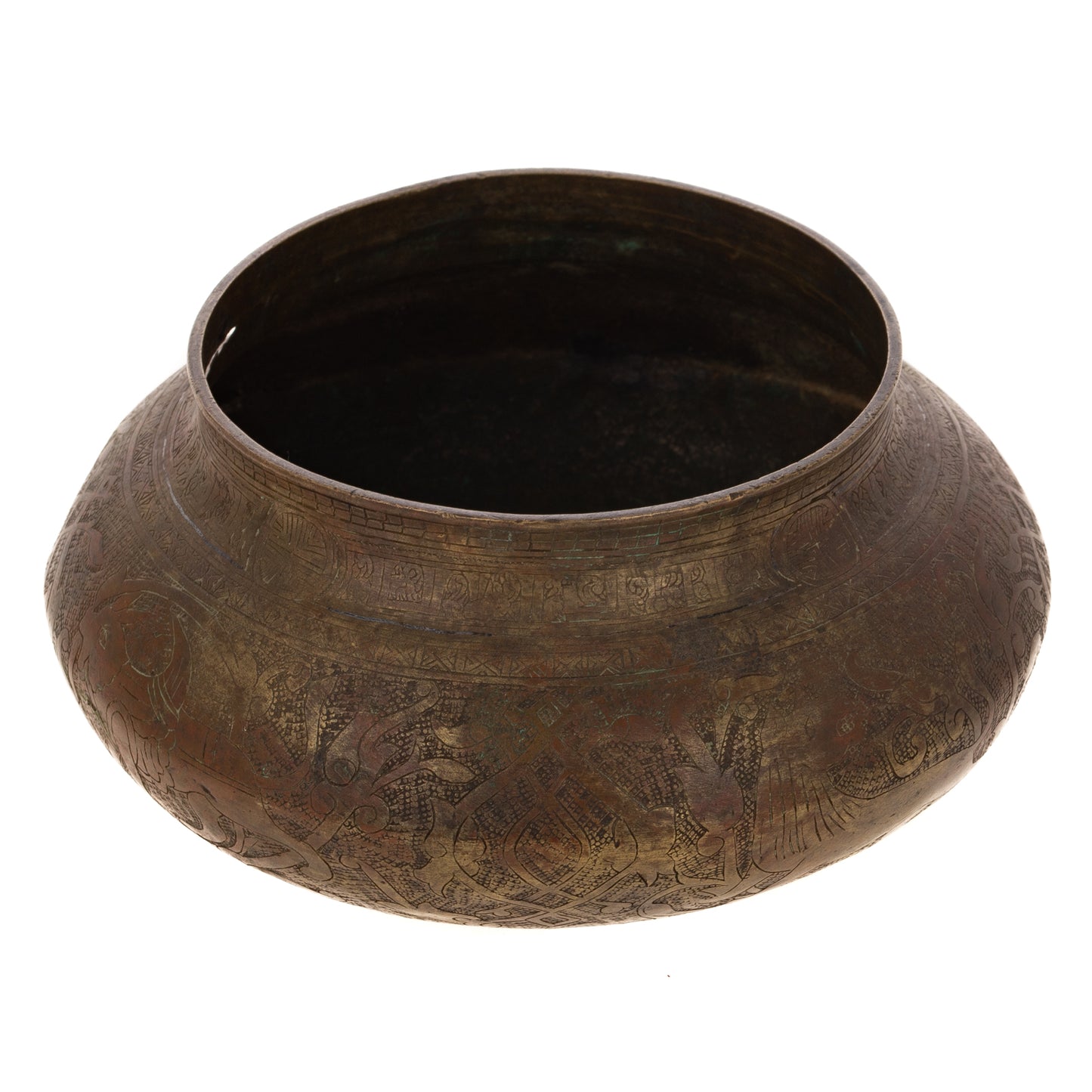A Bronze Peruvian Etched Vessel
