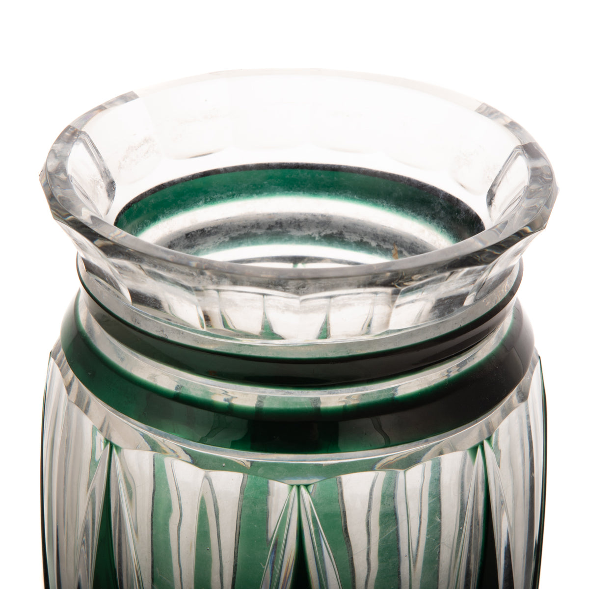 Val Saint Lambert Style Art Deco Cut Crystal Vase