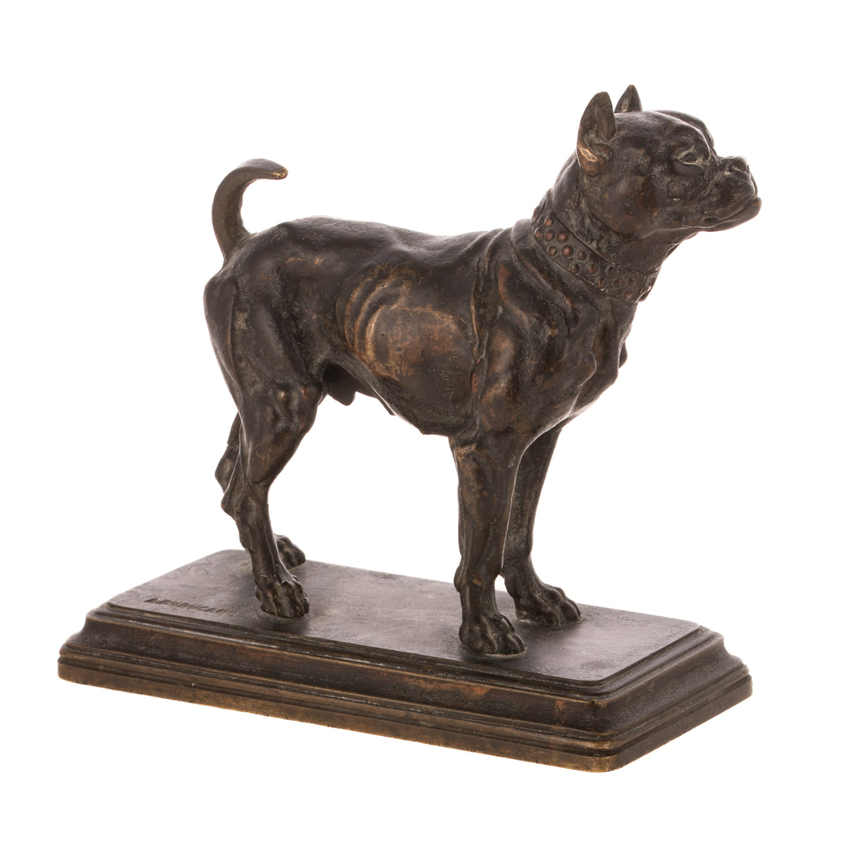 After Alfred Dubucand. "Bouledogue," bronze