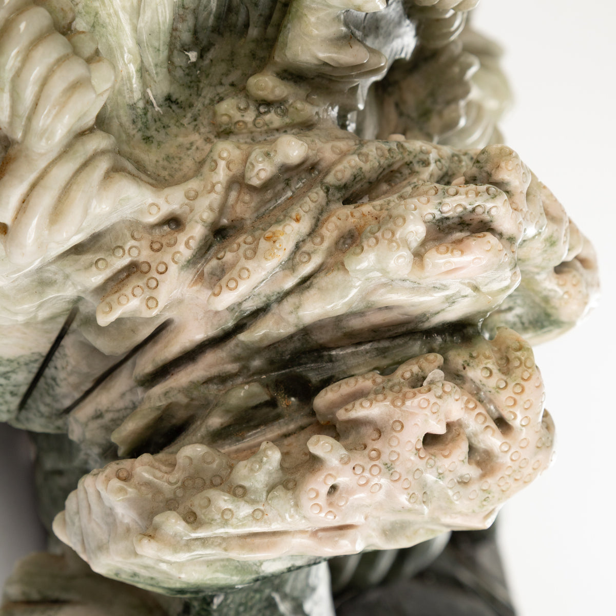 A Large Carved Jade Koi Group