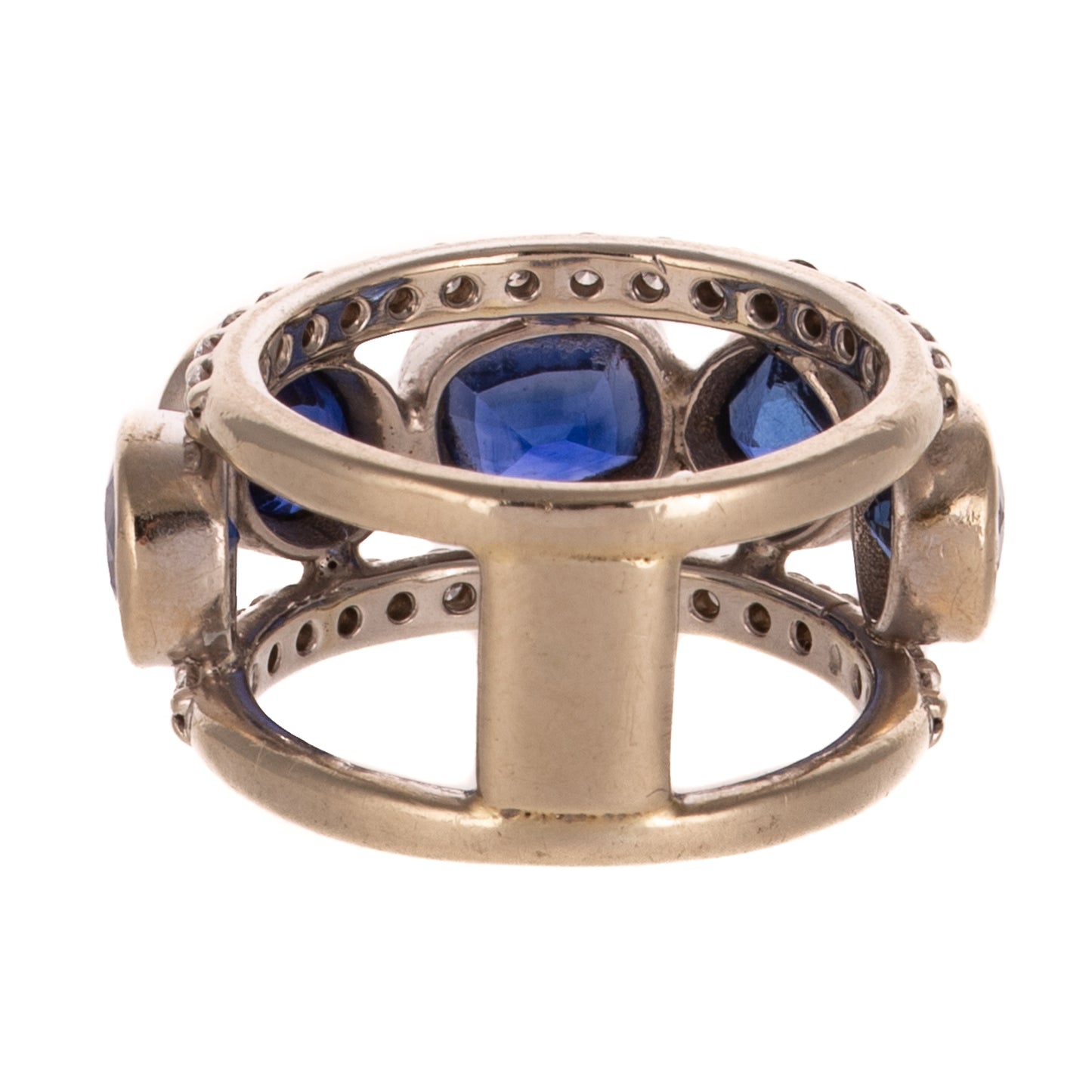 A GIA Ceylon Sapphire & Diamond Band in 14K