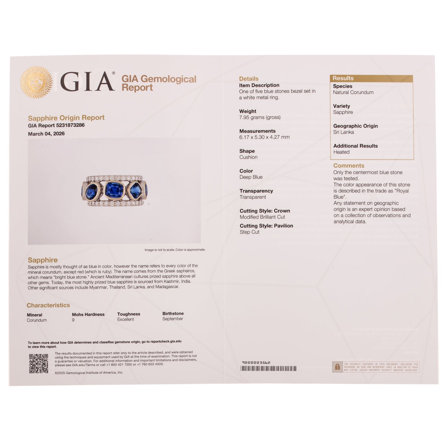 A GIA Ceylon Sapphire & Diamond Band in 14K