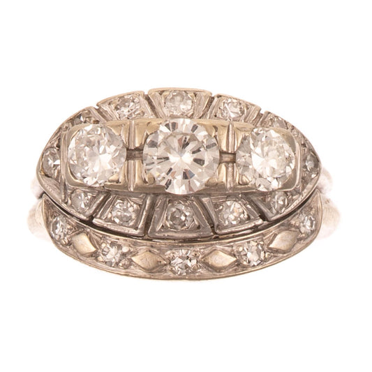An Art Deco Wedding Set in 14K