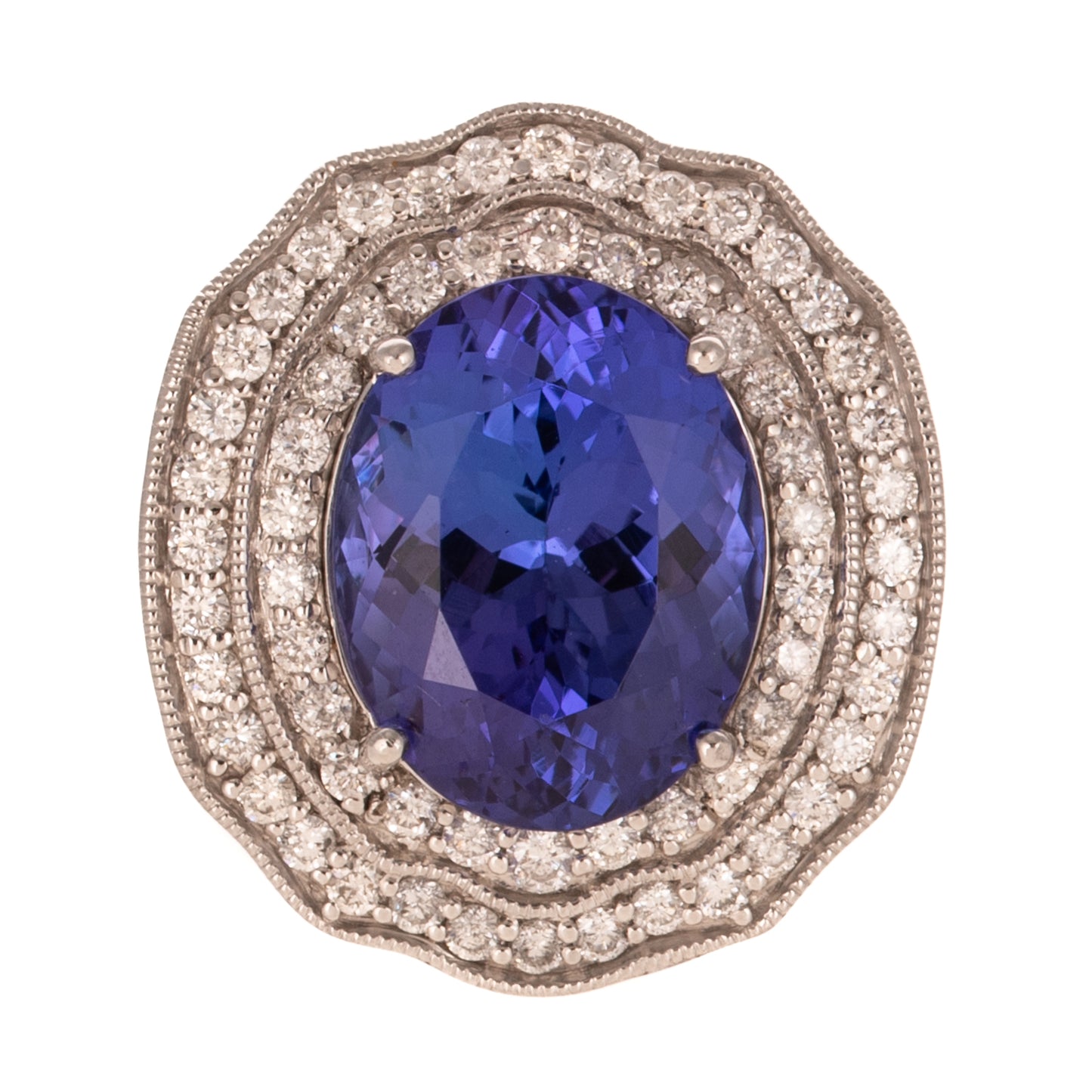 A GIA 7.97 ct Tanzanite & Diamond Ring in Platinum