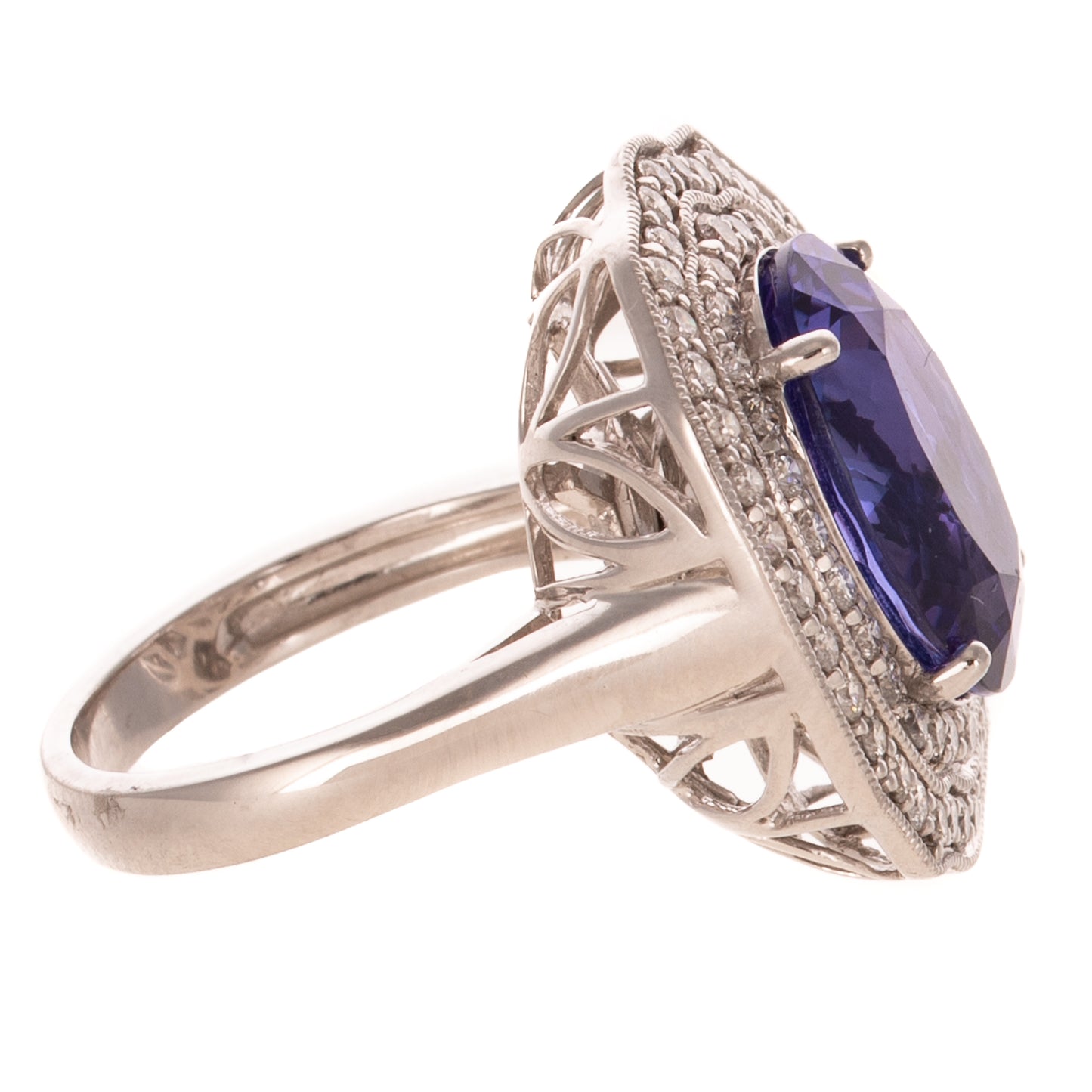 A GIA 7.97 ct Tanzanite & Diamond Ring in Platinum