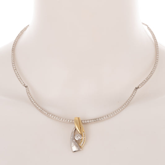 A Diamond Collar & Slide Pendant in 14K