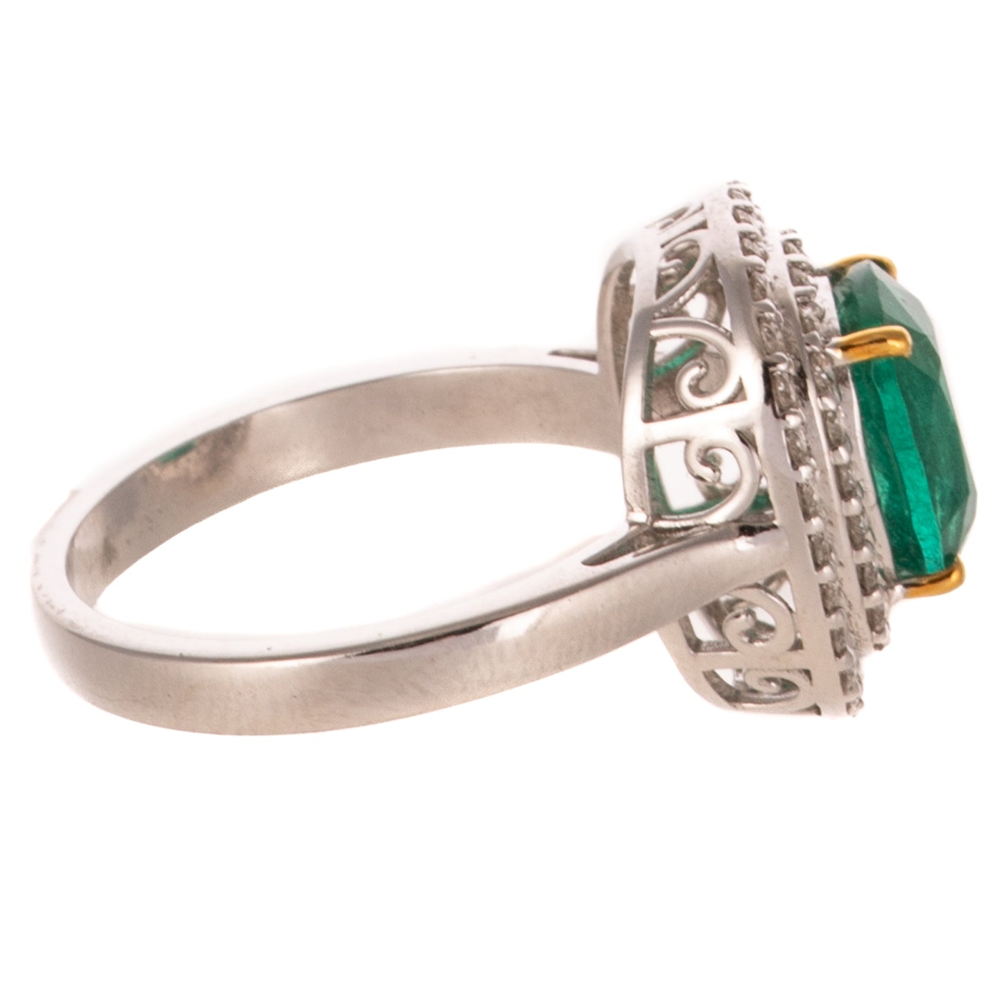 An Emerald & Diamond Ring in 14K