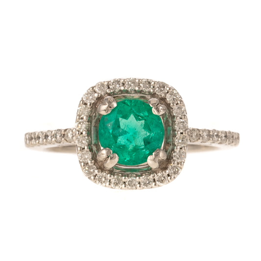 An Emerald & Diamond Ring in 14K