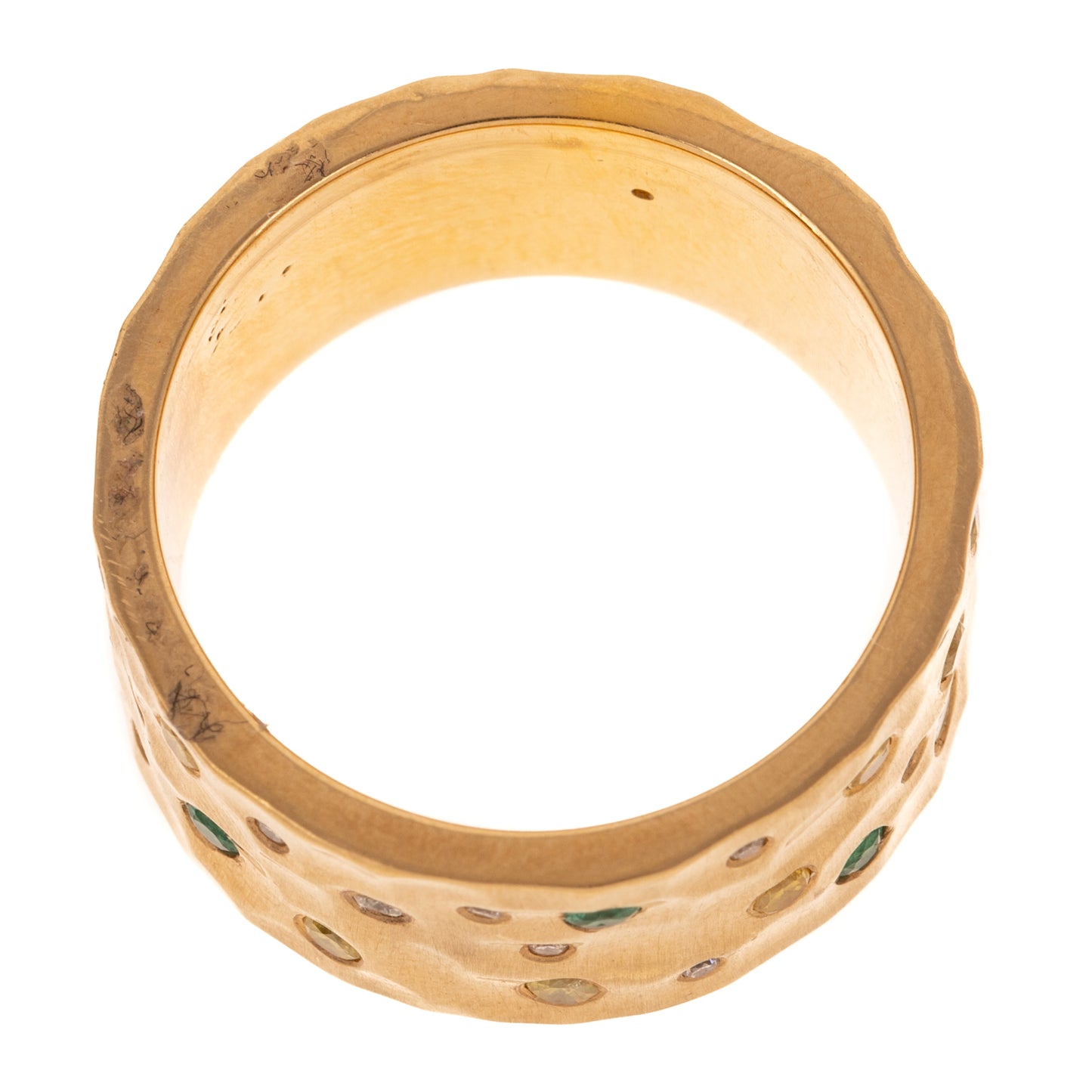 A Flush Set White & Yellow Diamond Band in 18K