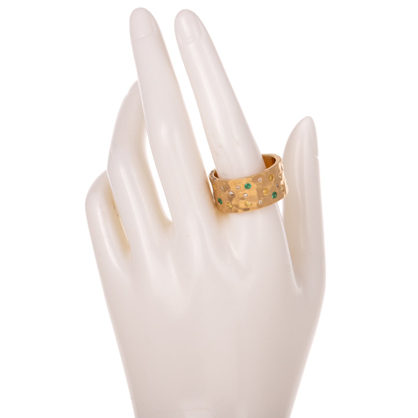 A Flush Set White & Yellow Diamond Band in 18K