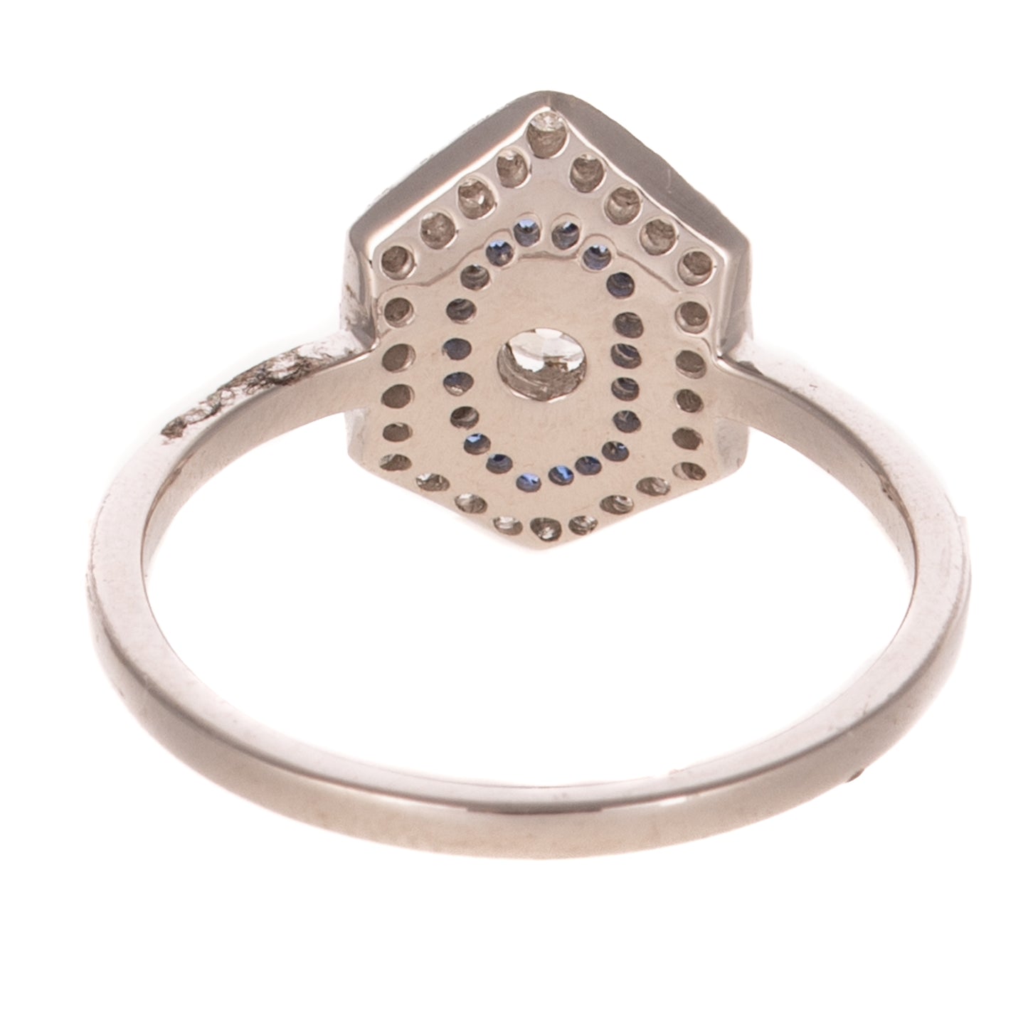 An Art Deco Style Diamond & Sapphire Ring in 14K