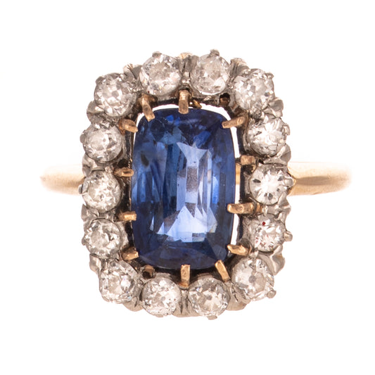A Vintage Sapphire & Diamond Ring in 14K