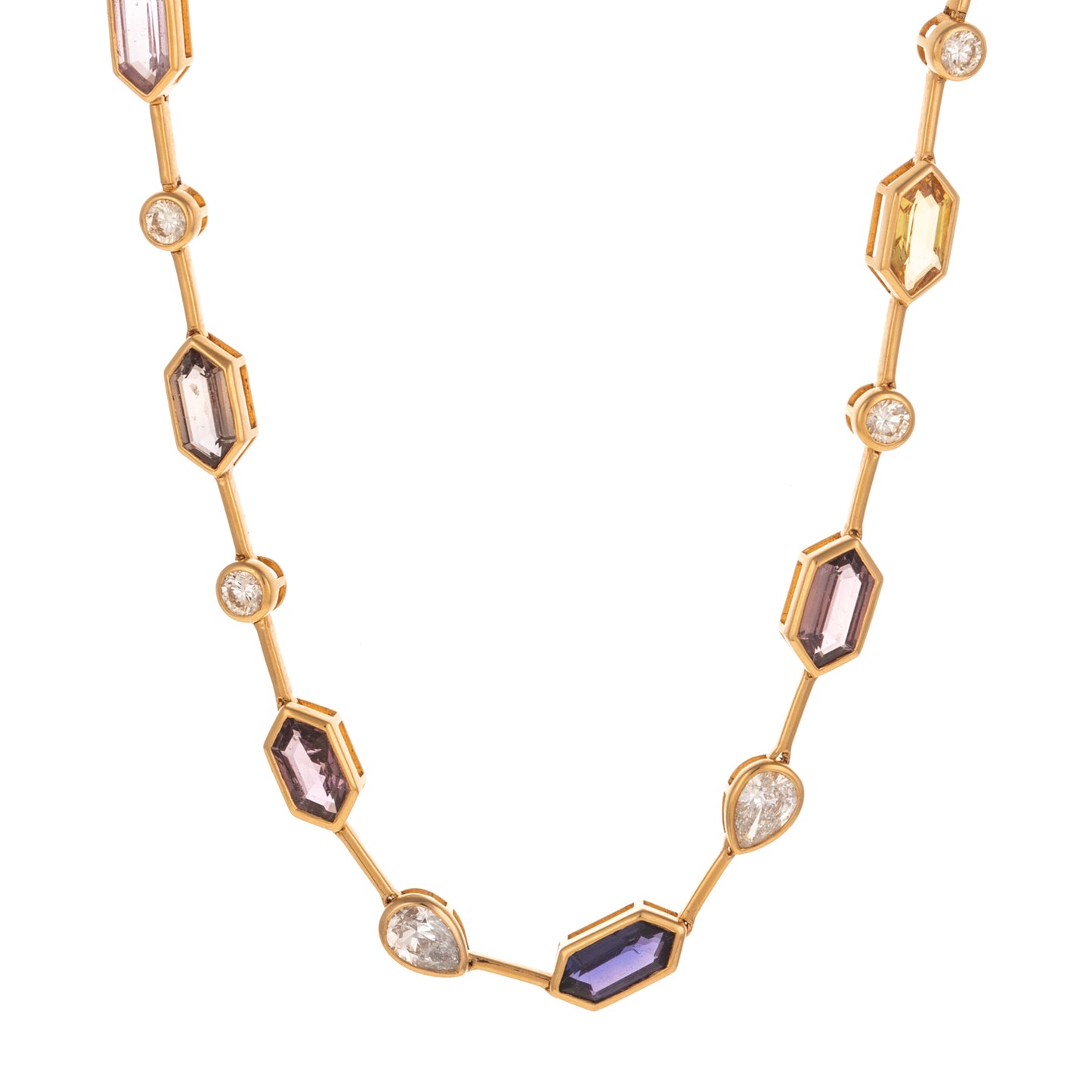 A GIA Unheated Sapphire Necklace in 14K