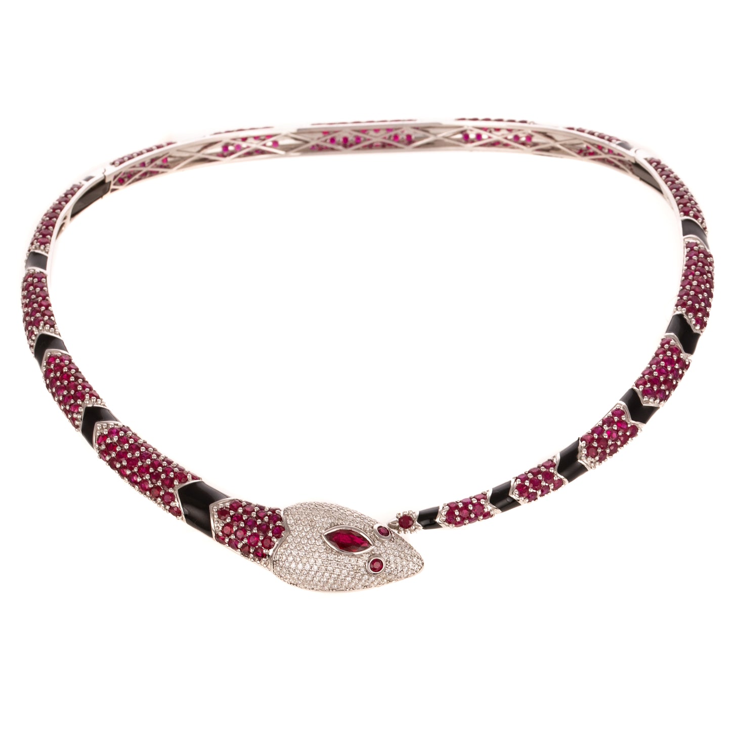 A Fine Ruby & Diamond Snake Collar in 18K