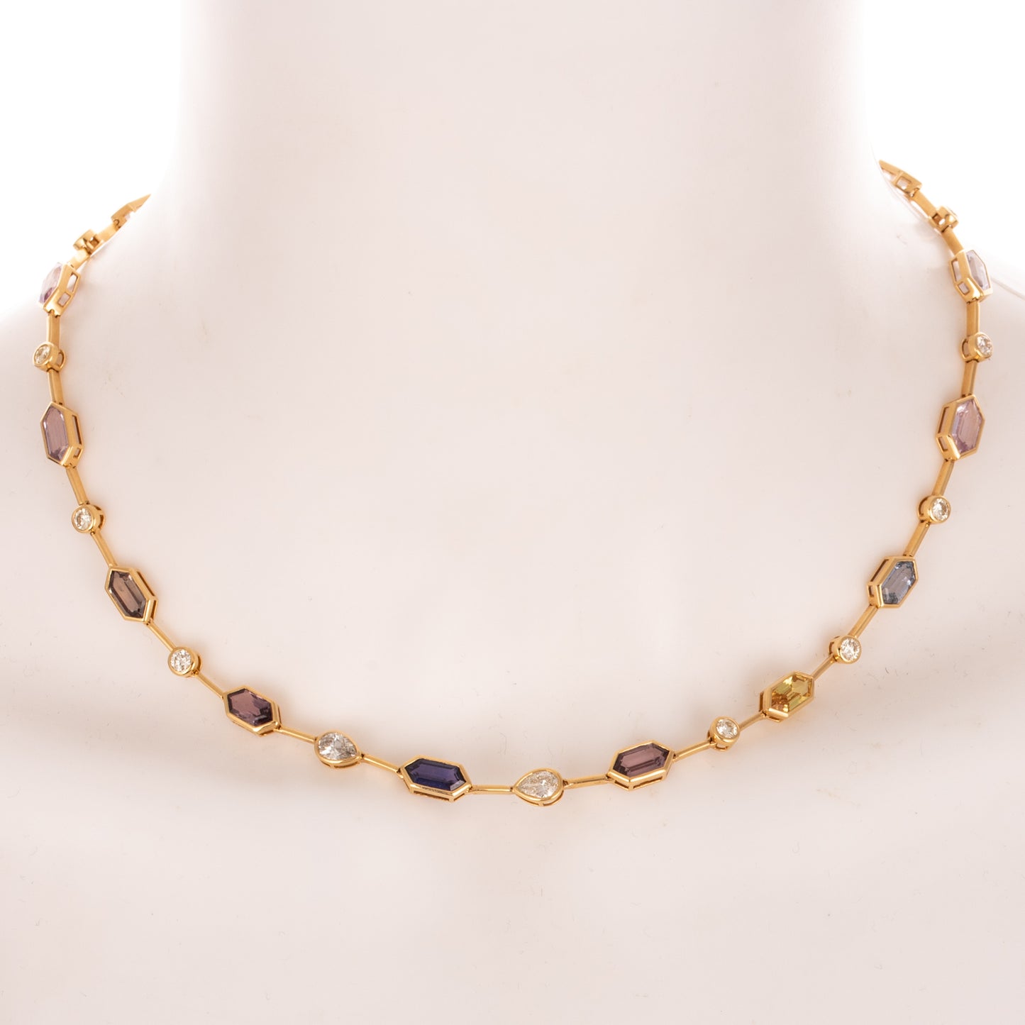 A GIA Unheated Sapphire Necklace in 14K