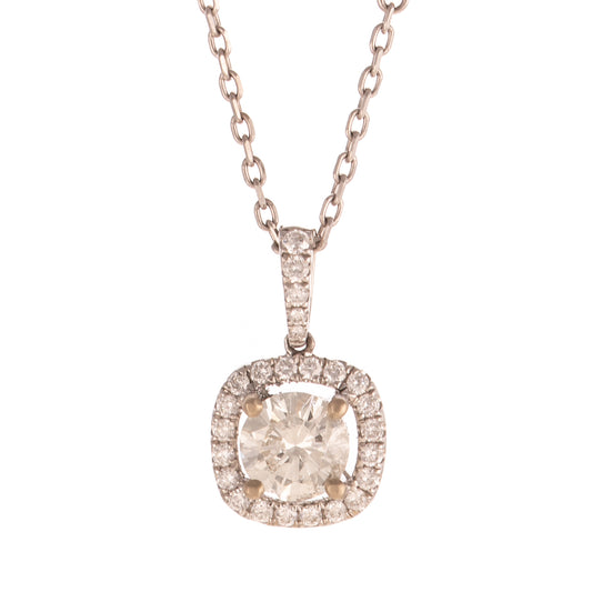 A 0.80 ct Diamond Pendant & Station Necklace in 18K