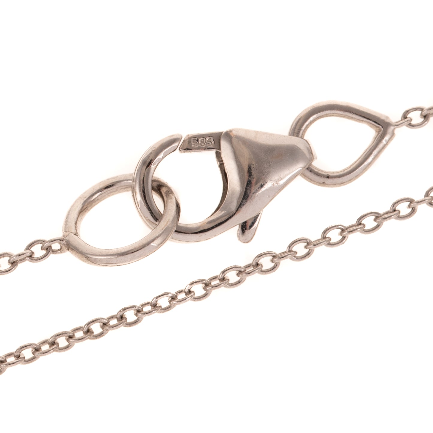 A Tri-Colored Diamond Halo Necklace in 14K